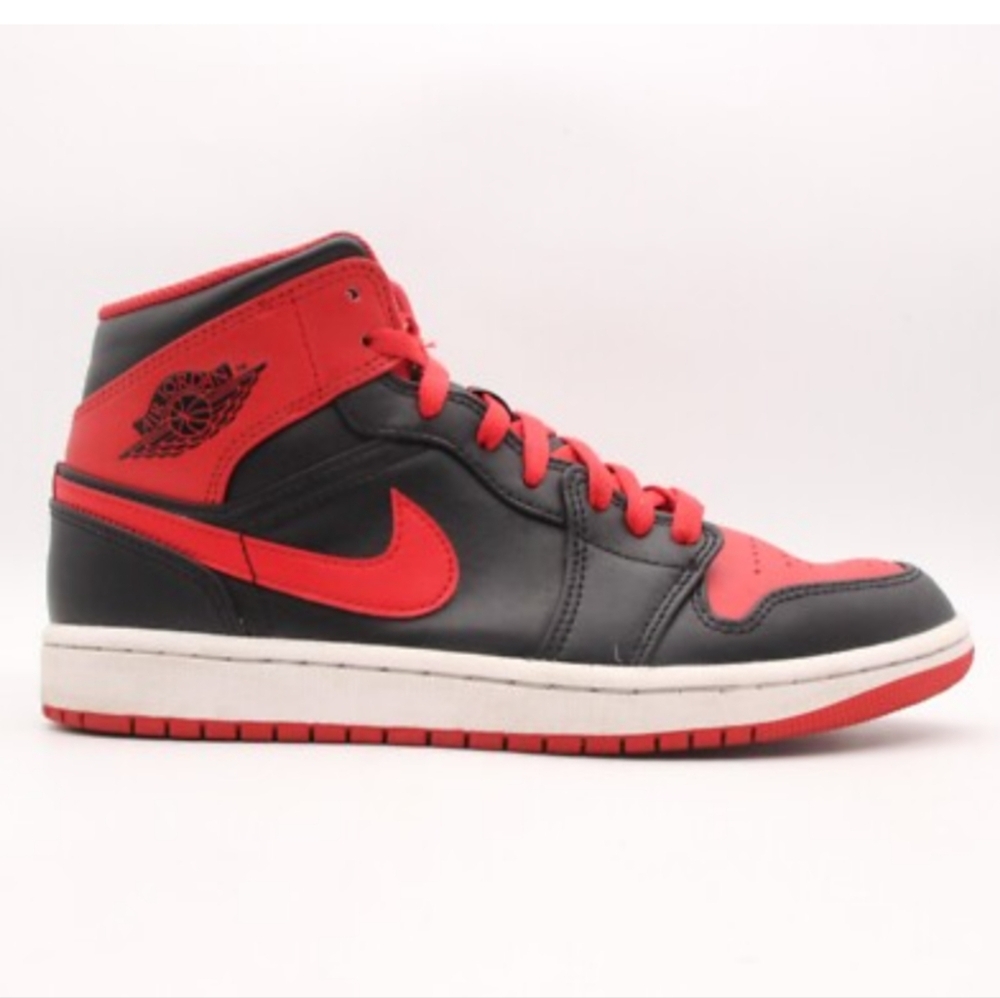 Nike Air Jordan 1 Mid Black Red Sneakers